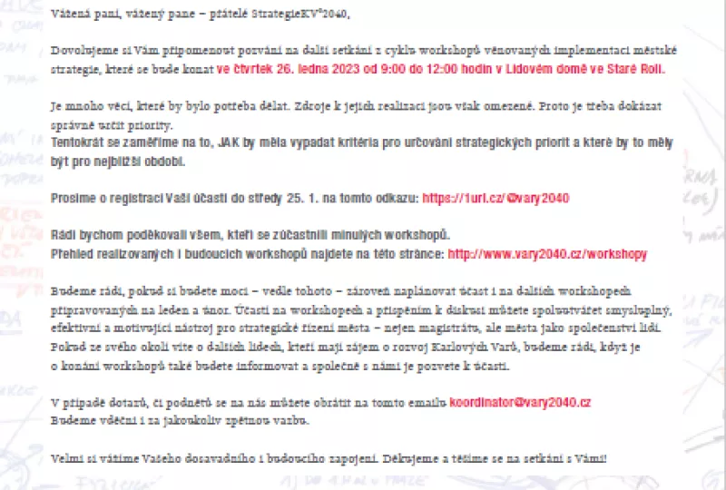 Pozvánka na 7. WS Strategie